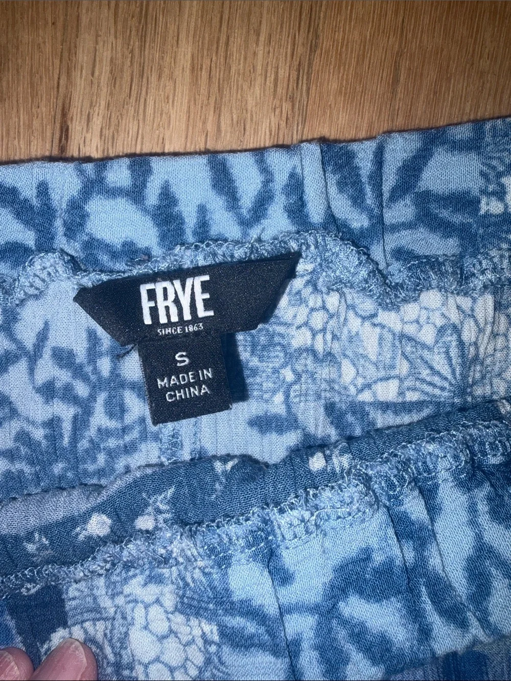 Frye Boho Patchwork Blue Maxi Skirt with Elastic Waist - Picture 4 of 4